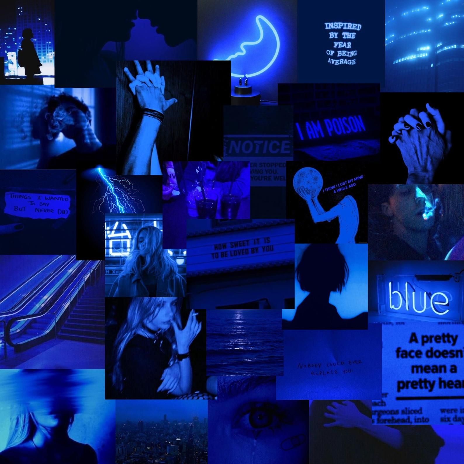 Dark Blue Collage Wallpapers