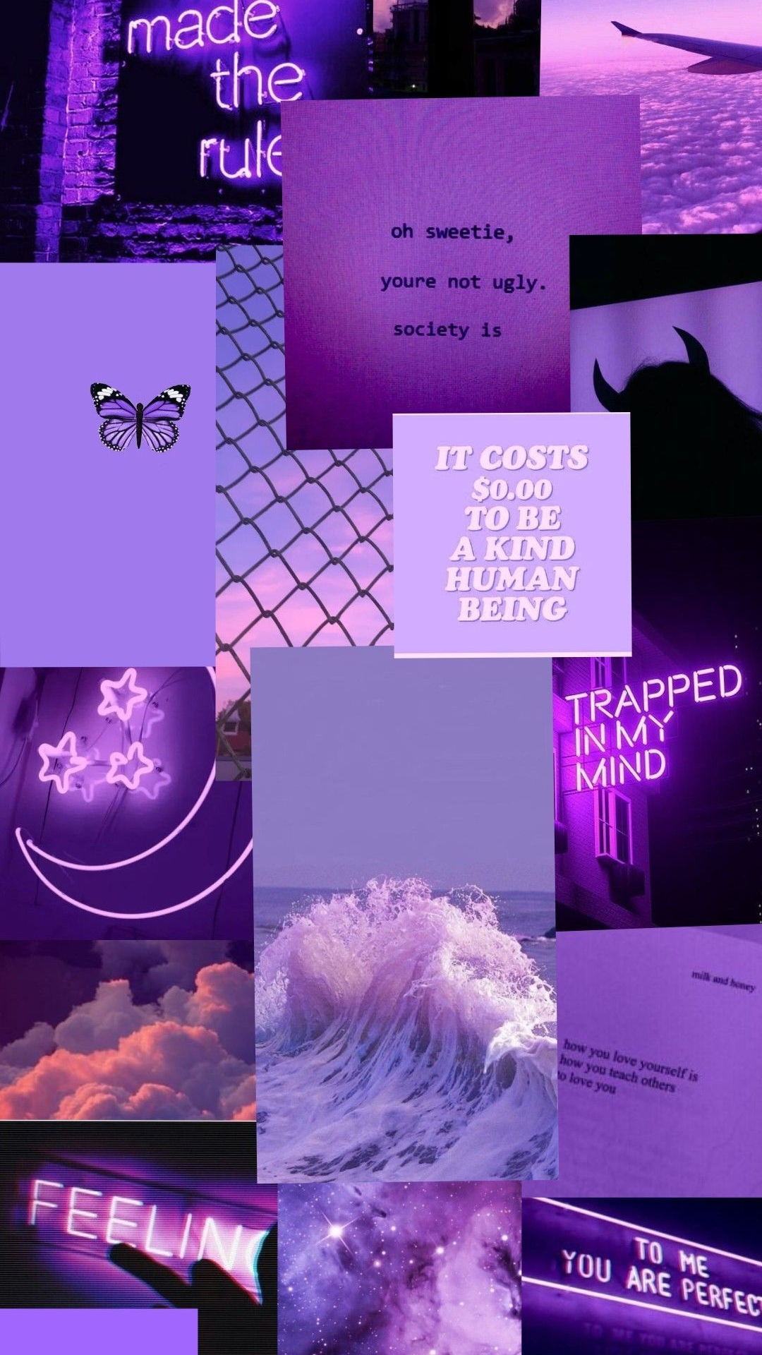 Dark Purple Collage Aesthetic Wallpapers