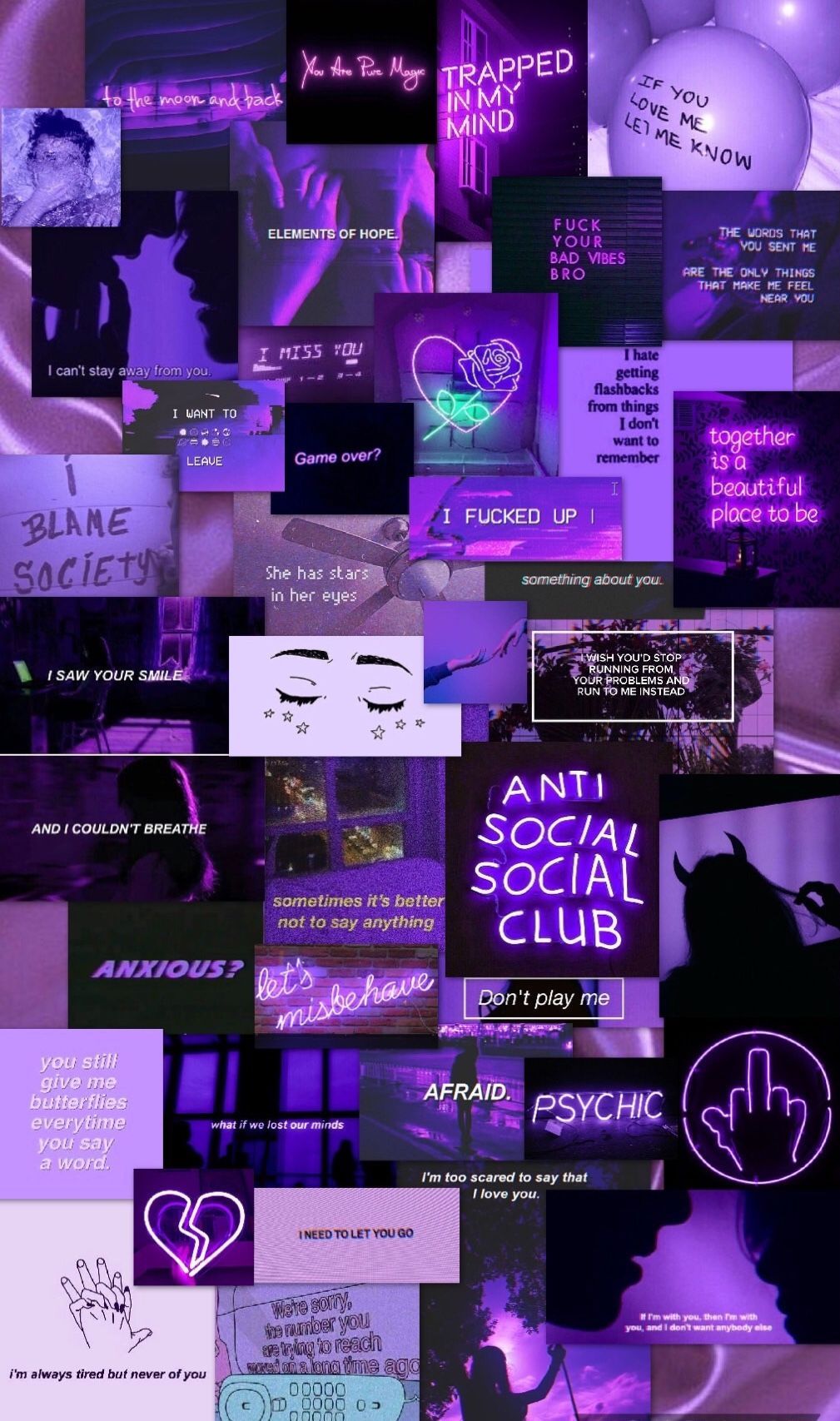 Dark Purple Collage Aesthetic Wallpapers