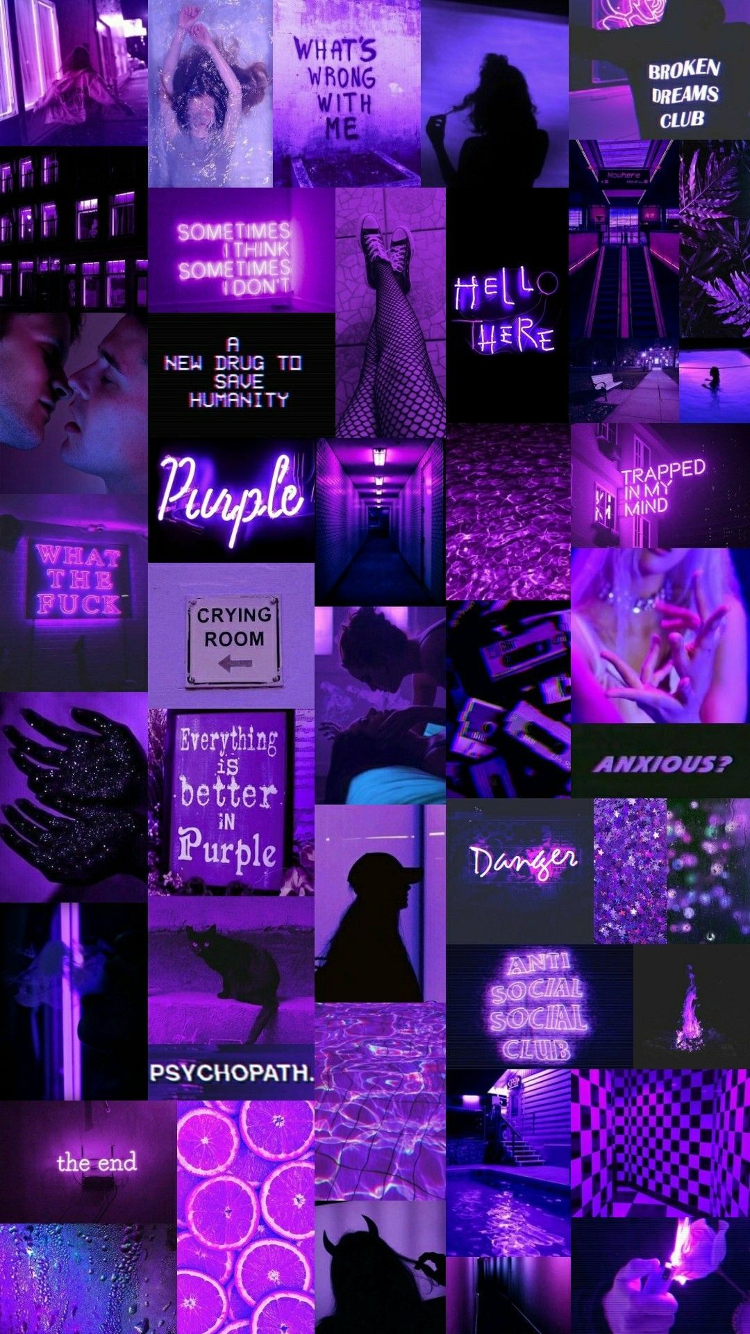 Dark Purple Collage Aesthetic Wallpapers