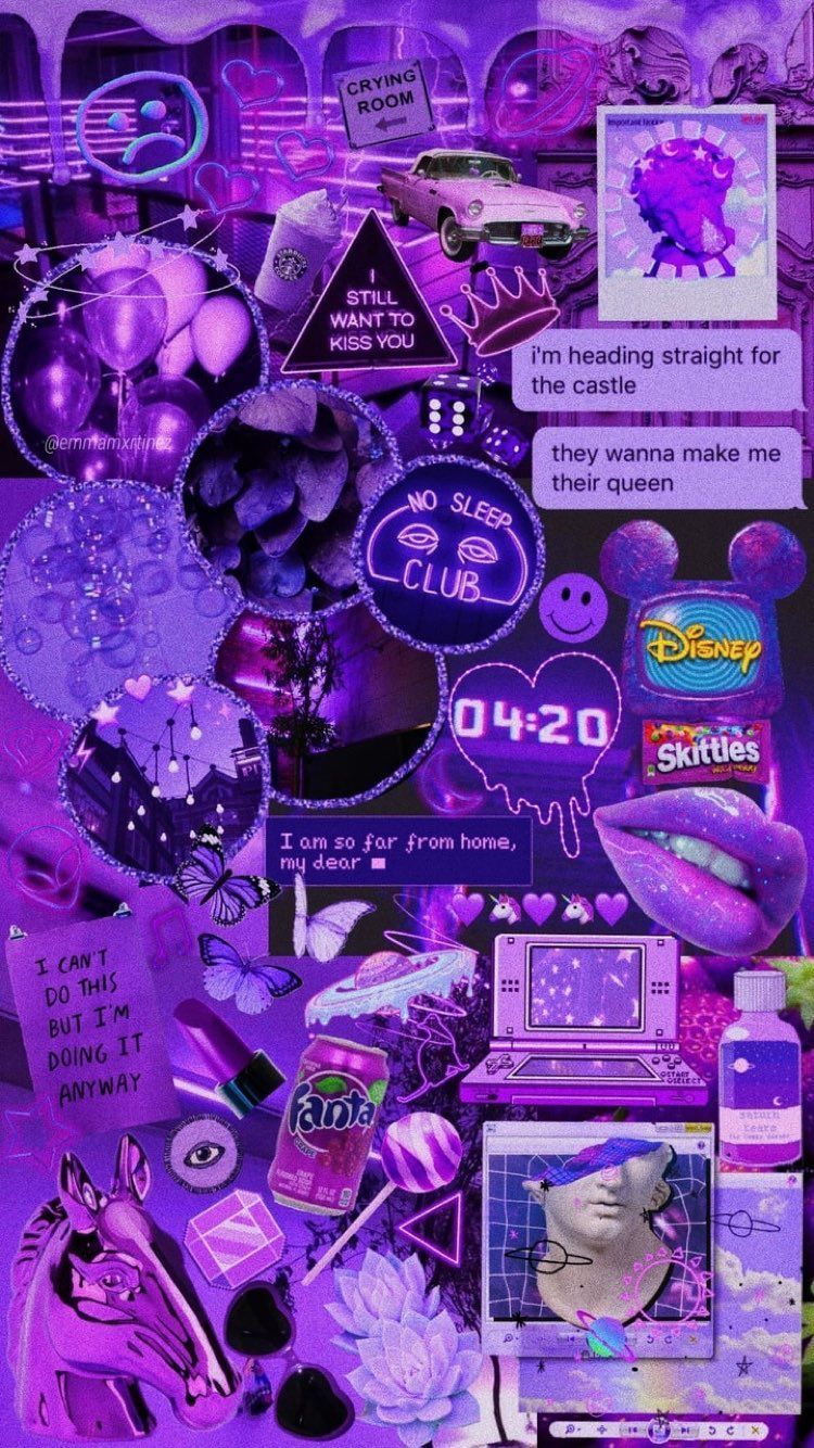 Dark Purple Collage Aesthetic Wallpapers