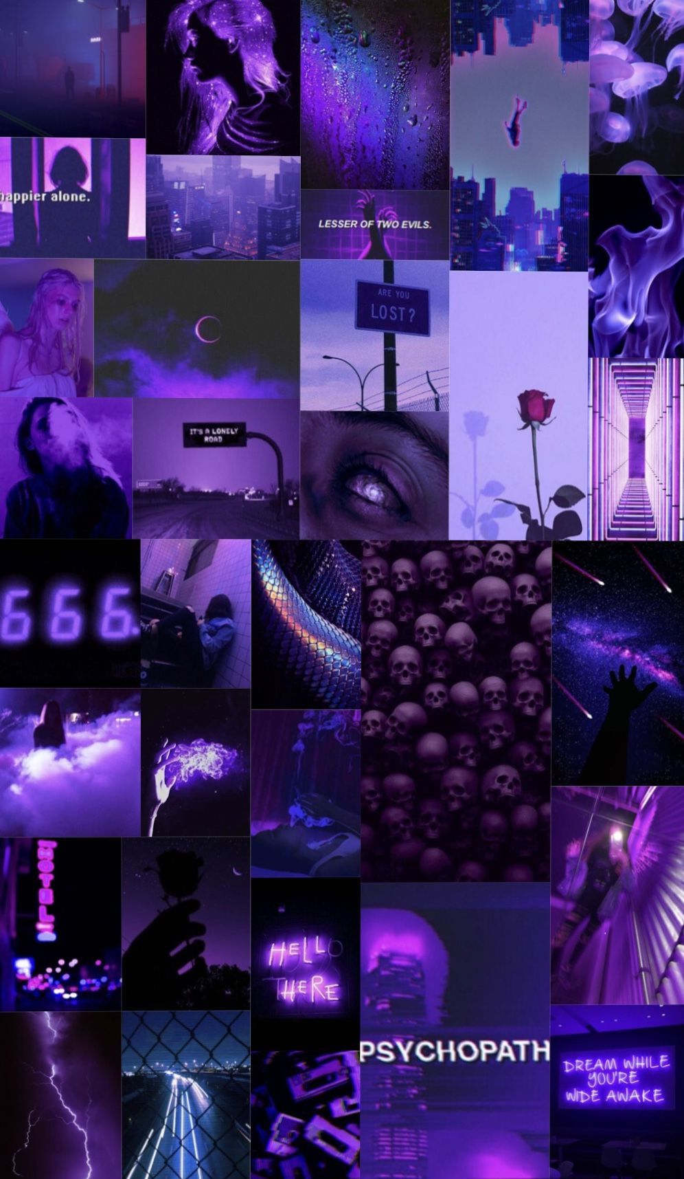 Dark Purple Collage Aesthetic Wallpapers