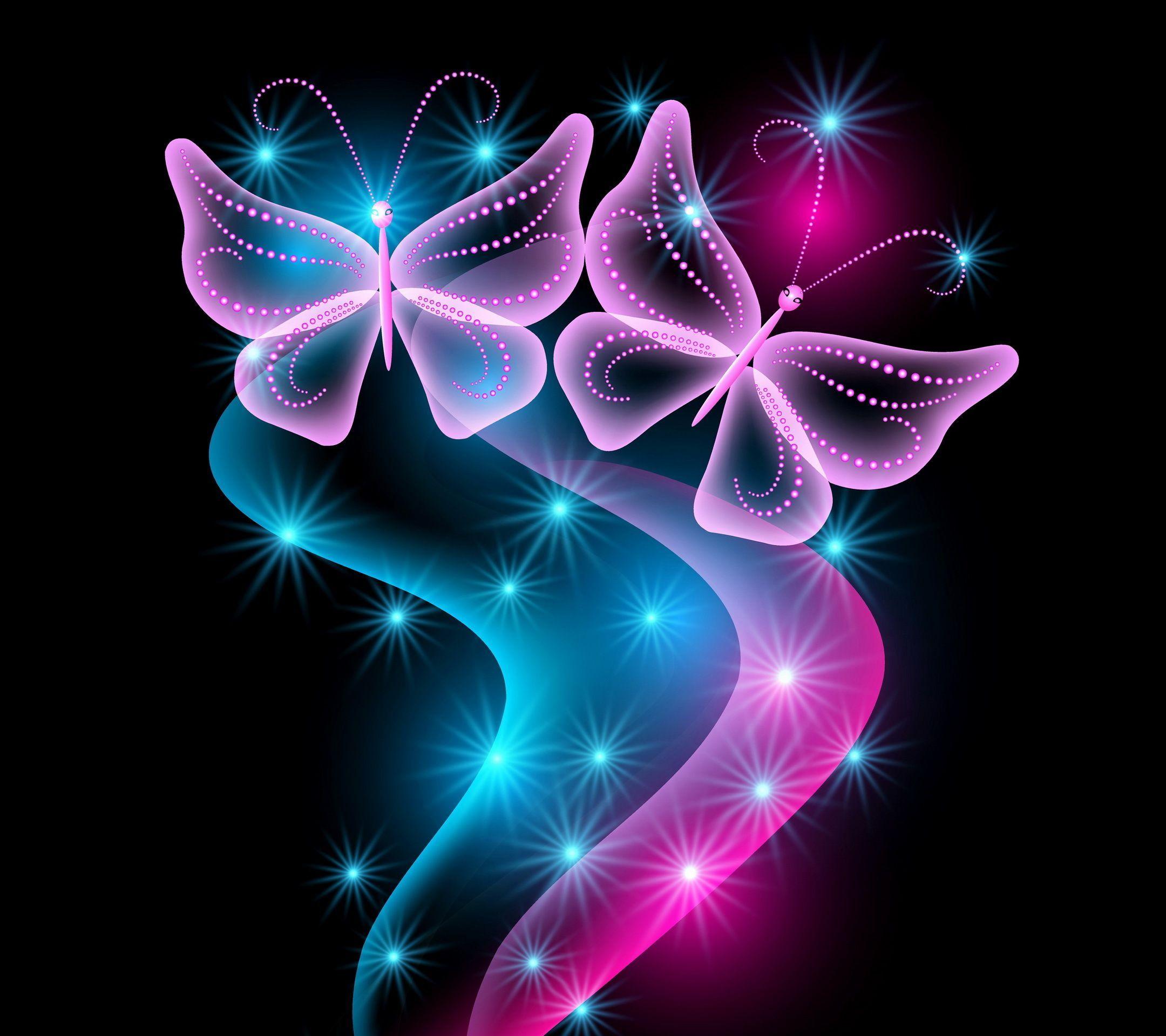 Neon Butterfly Wallpapers