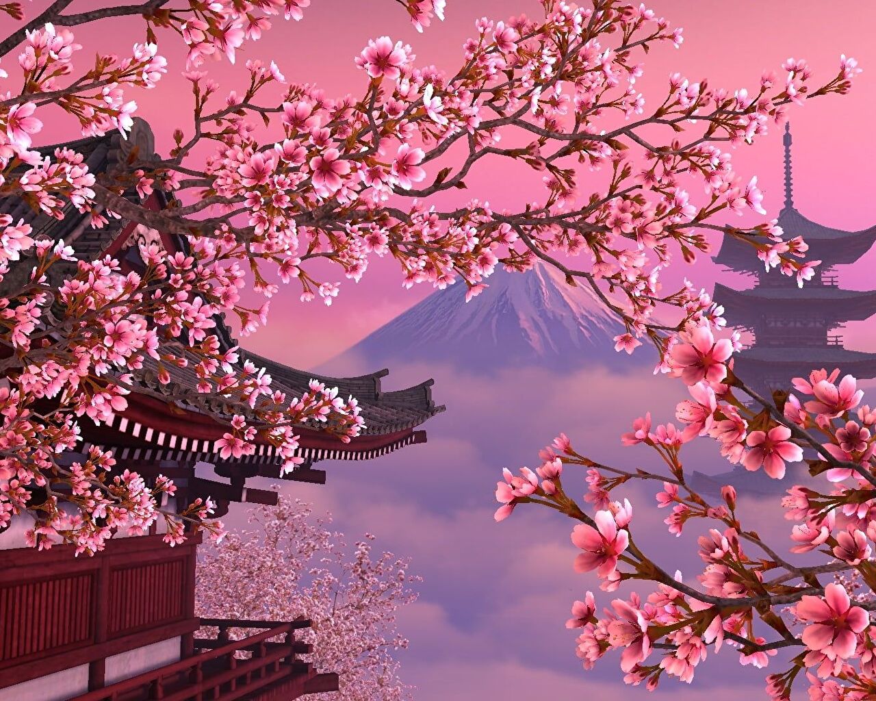 Neon Cherry Blossom Wallpapers