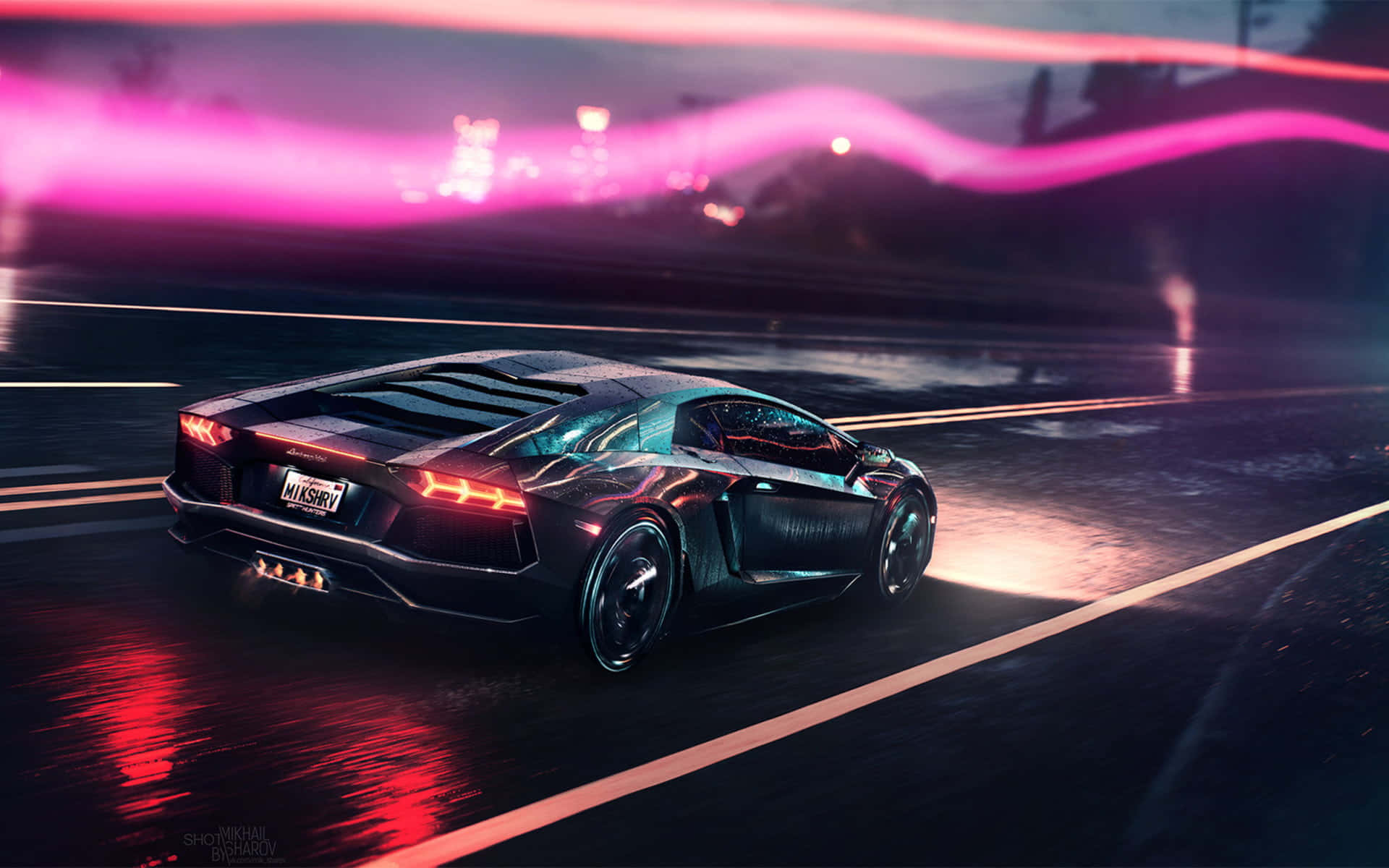 Neon Cool Pink Lamborghini Wallpapers