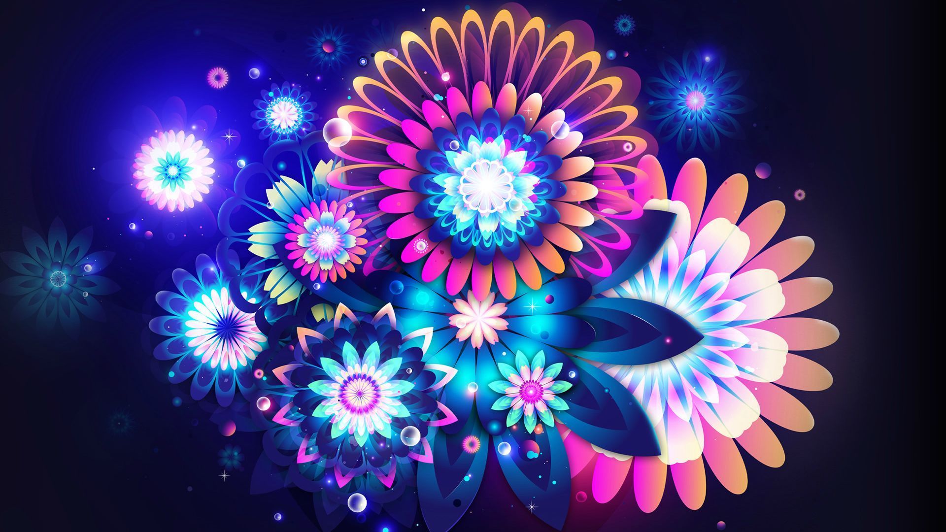 Neon Flowers Wallpapers