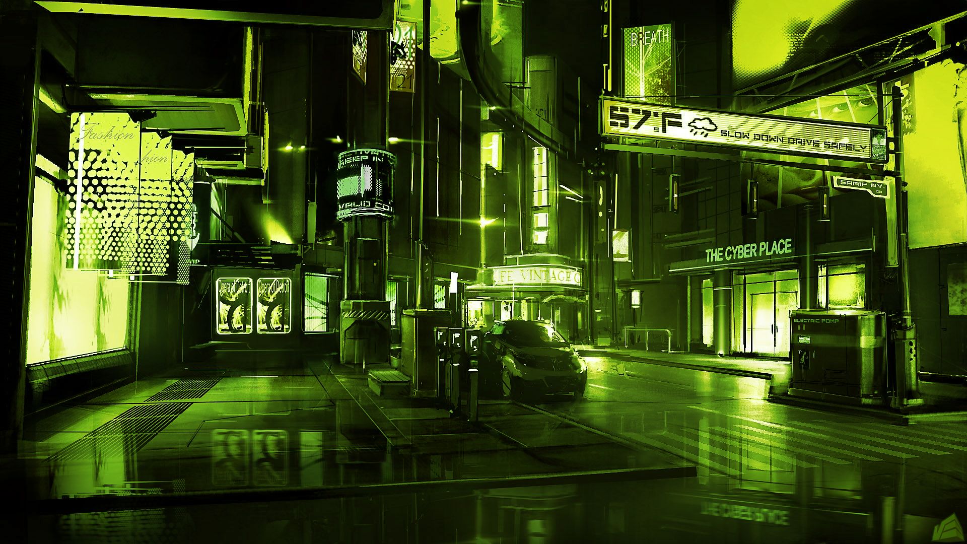 Neon Green City Wallpapers