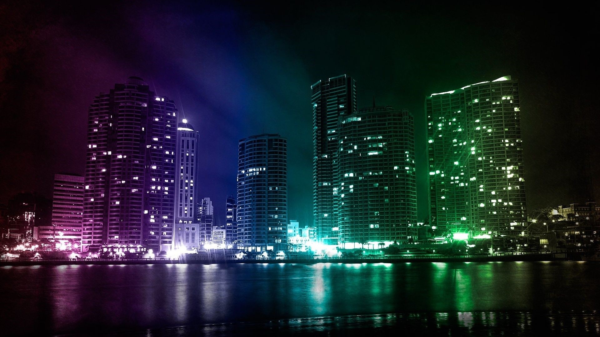 Neon Green City Wallpapers