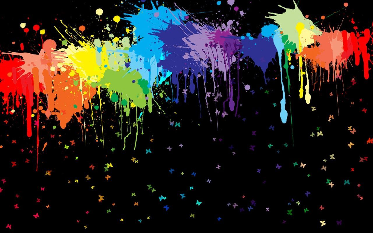 Neon Paint Splatter Wallpapers