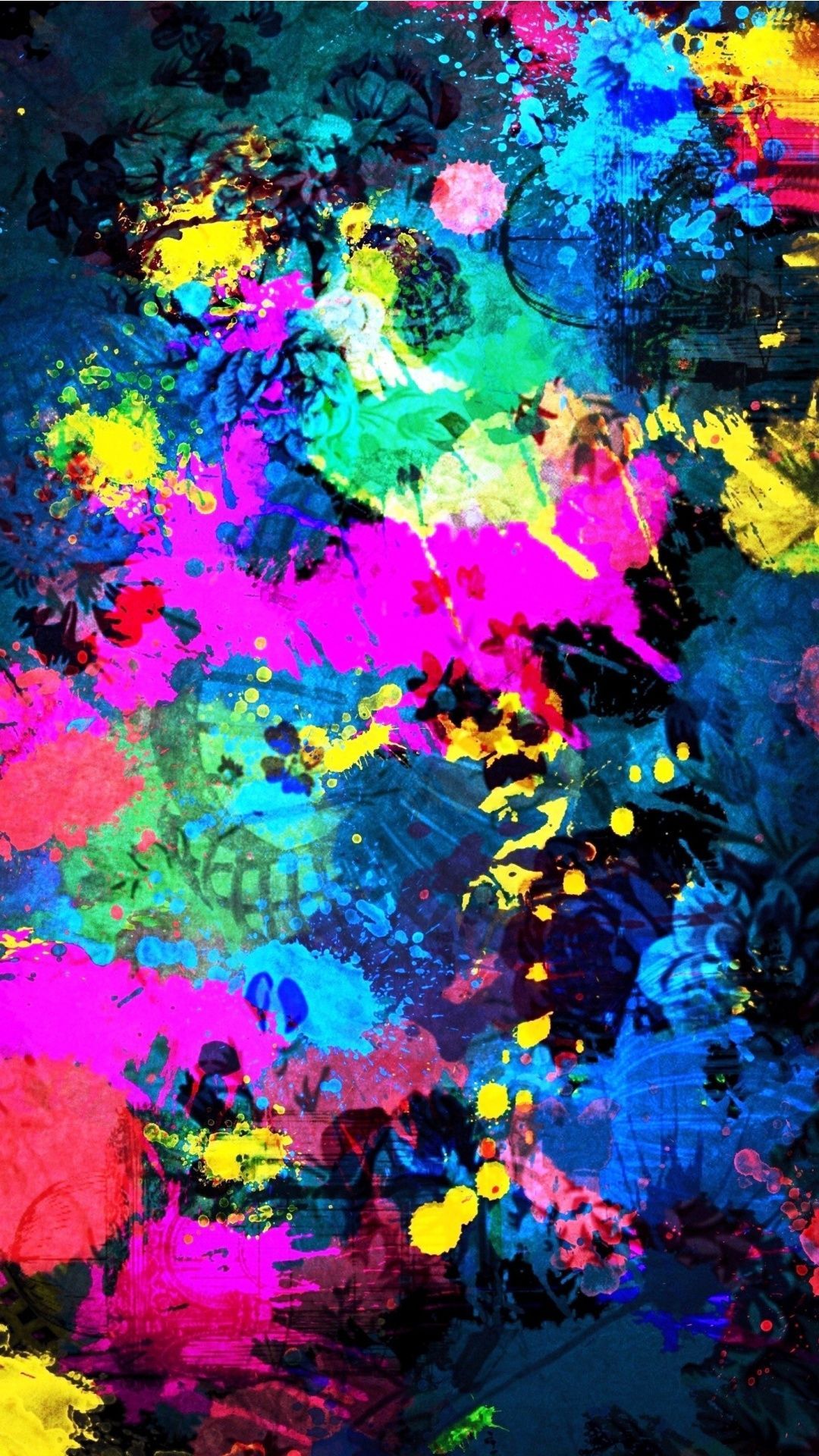 Neon Paint Splatter Wallpapers