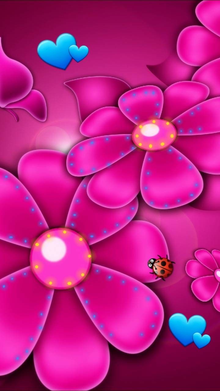 Neon Pink Flower Wallpapers