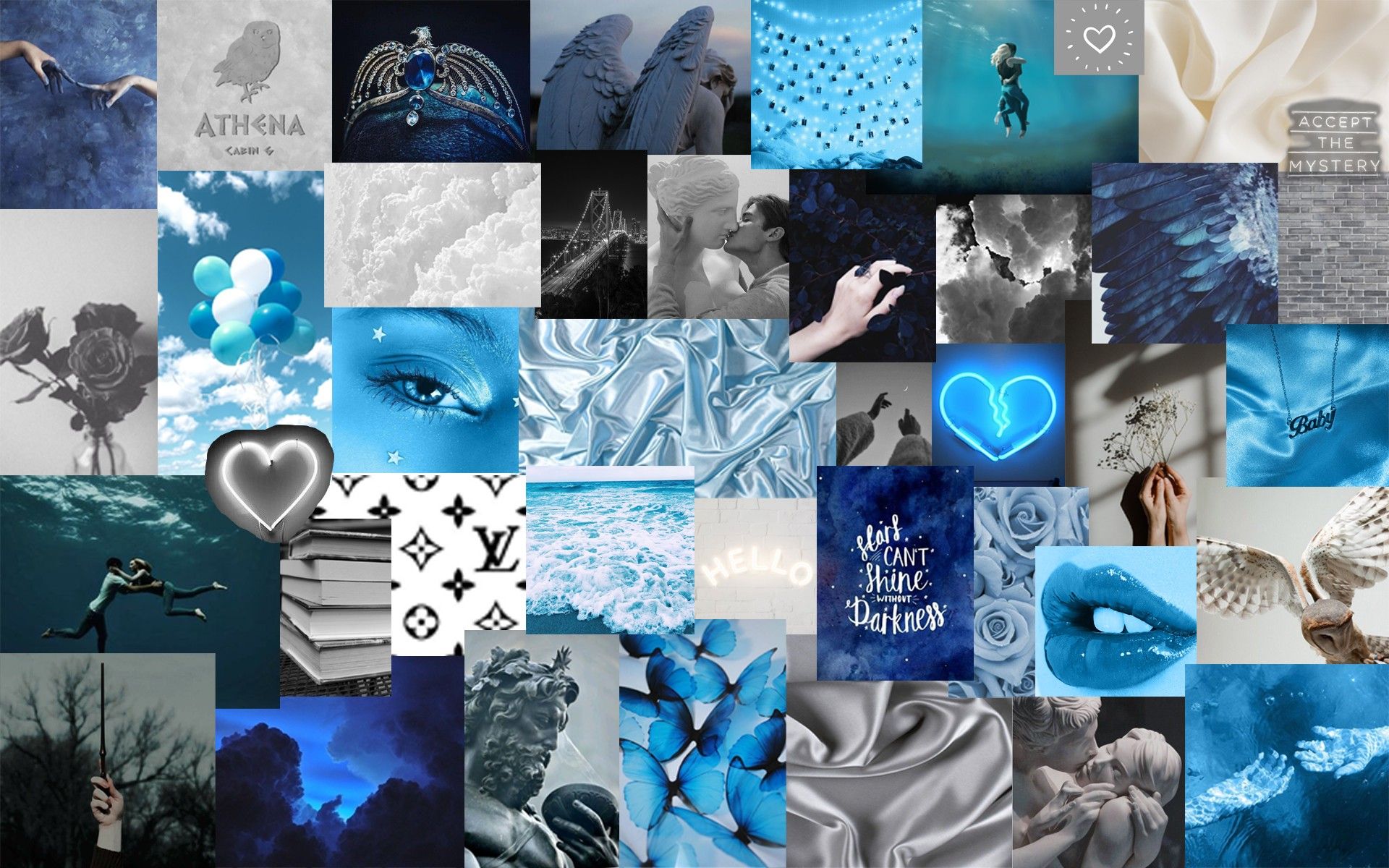 Pastel Blue Aesthetics Desktop Wallpapers