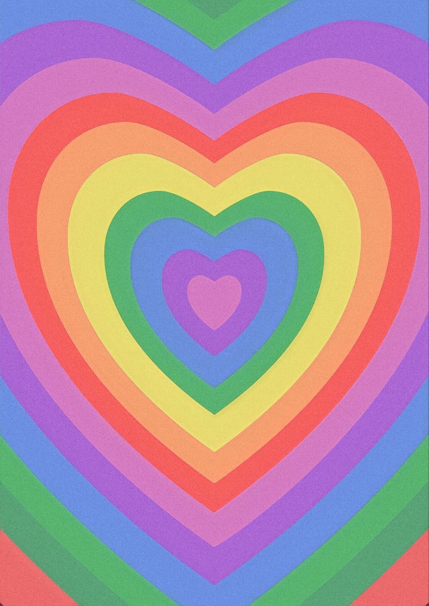 Pastel Rainbow Heart Wallpapers