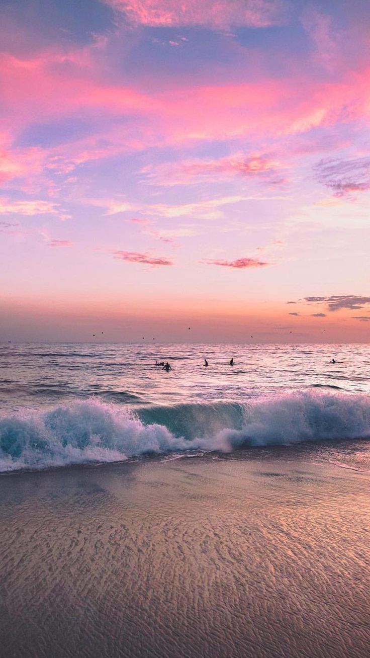 Pink Beach Sunset Iphone Wallpapers