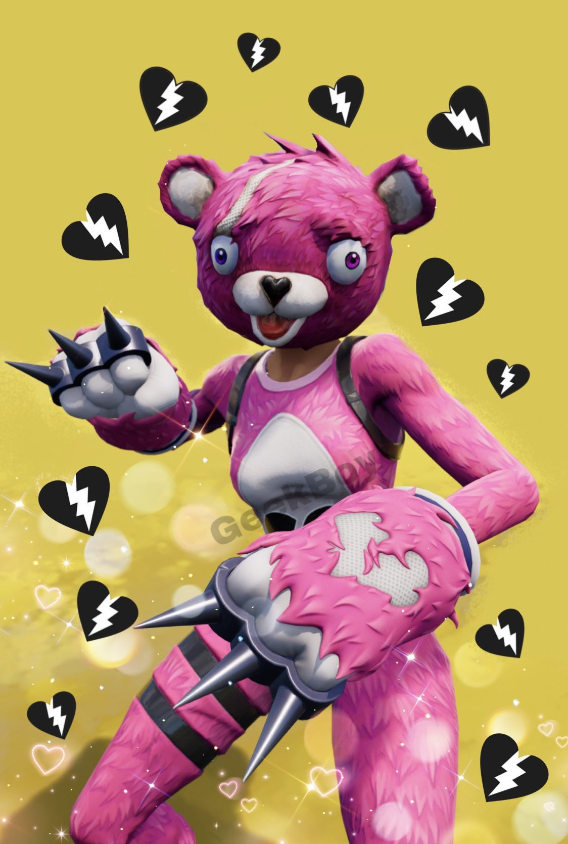 Pink Bear Fortnite Wallpapers