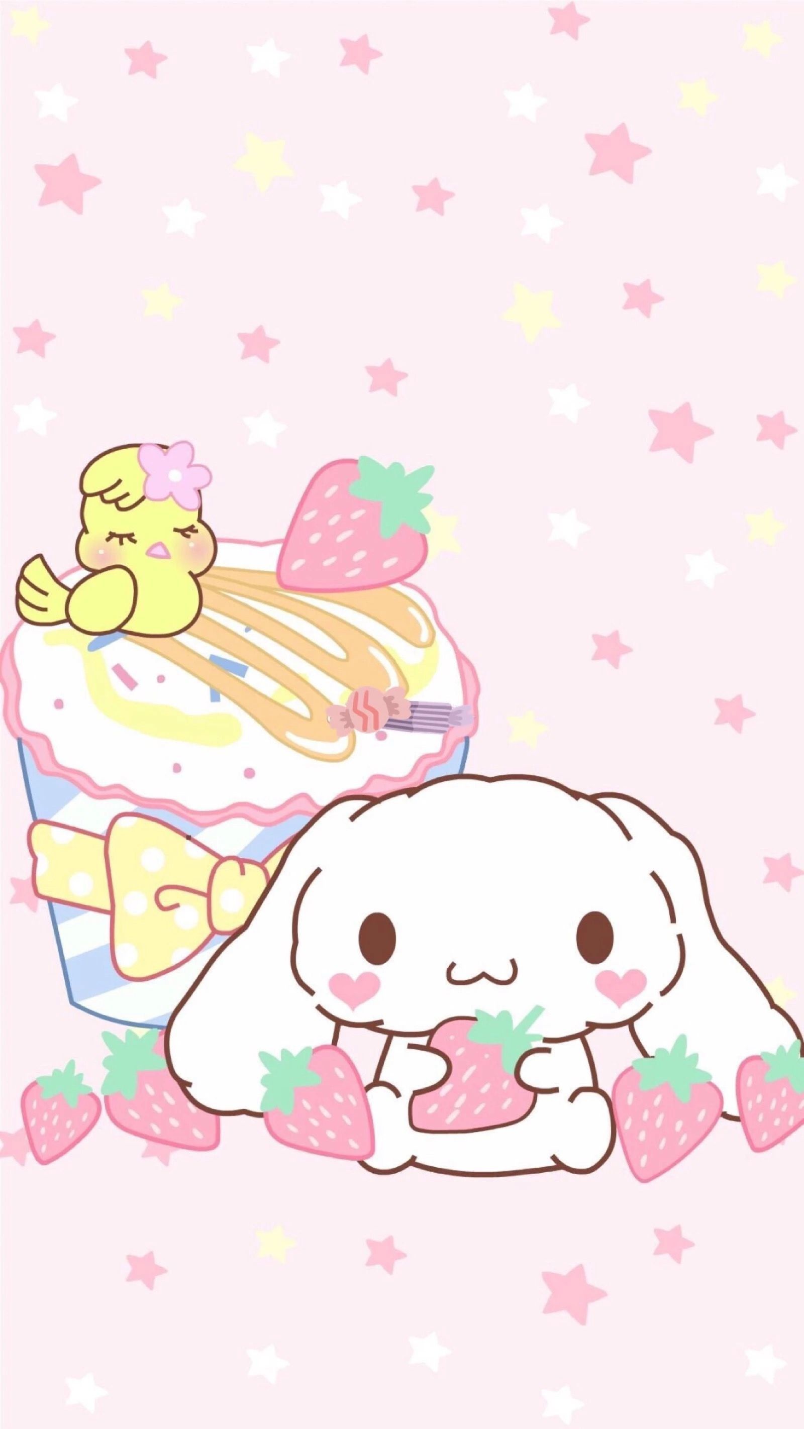 Pink Cow Strawberry Milk Kawaii Wallpapers