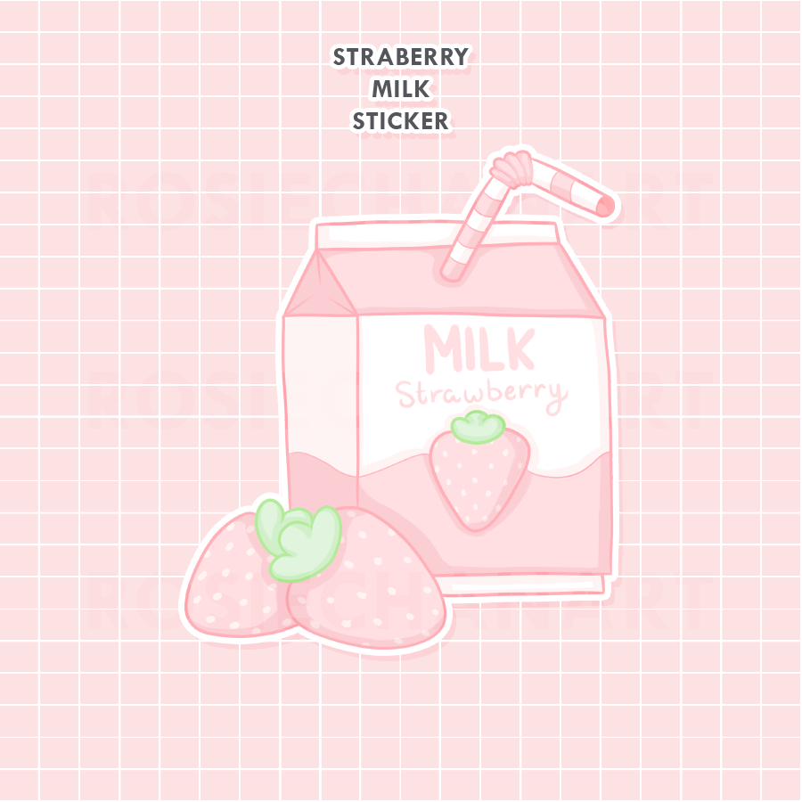 Pink Cow Strawberry Milk Kawaii Wallpapers