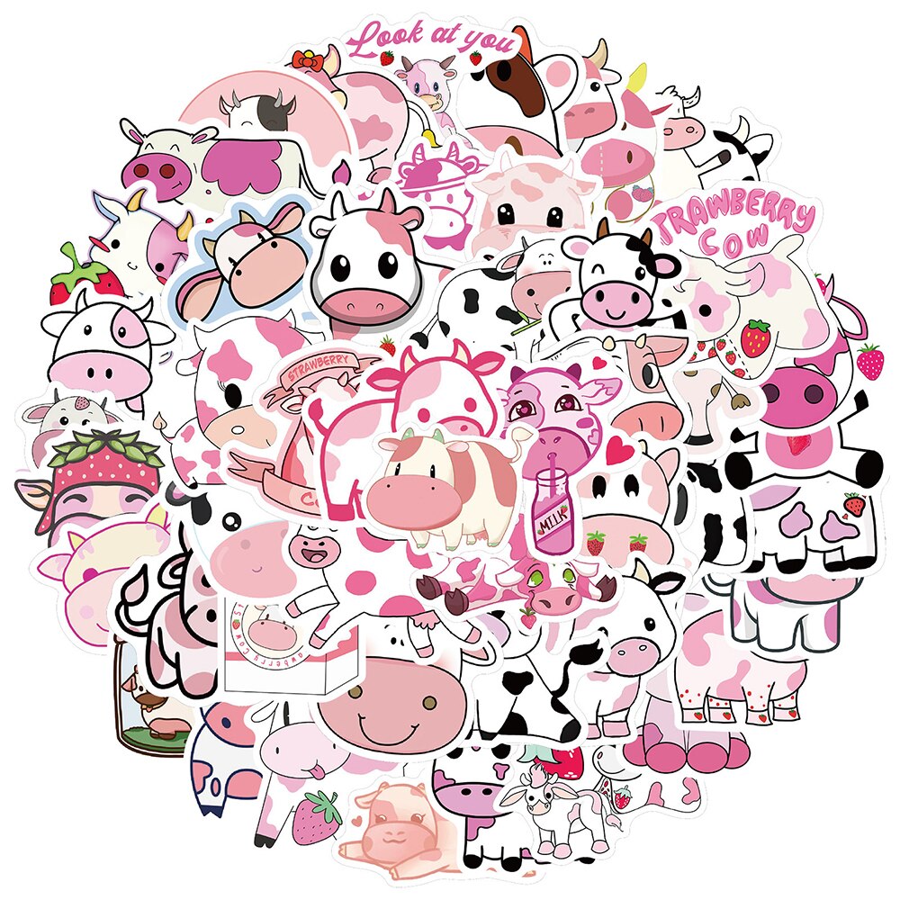 Pink Cow Strawberry Milk Kawaii Wallpapers