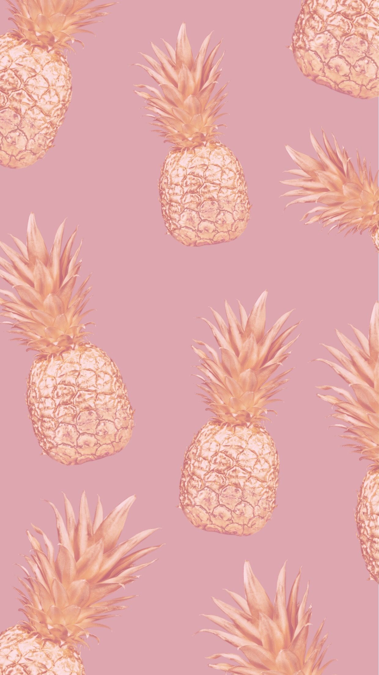 Pink Gold Pineapple Wallpapers