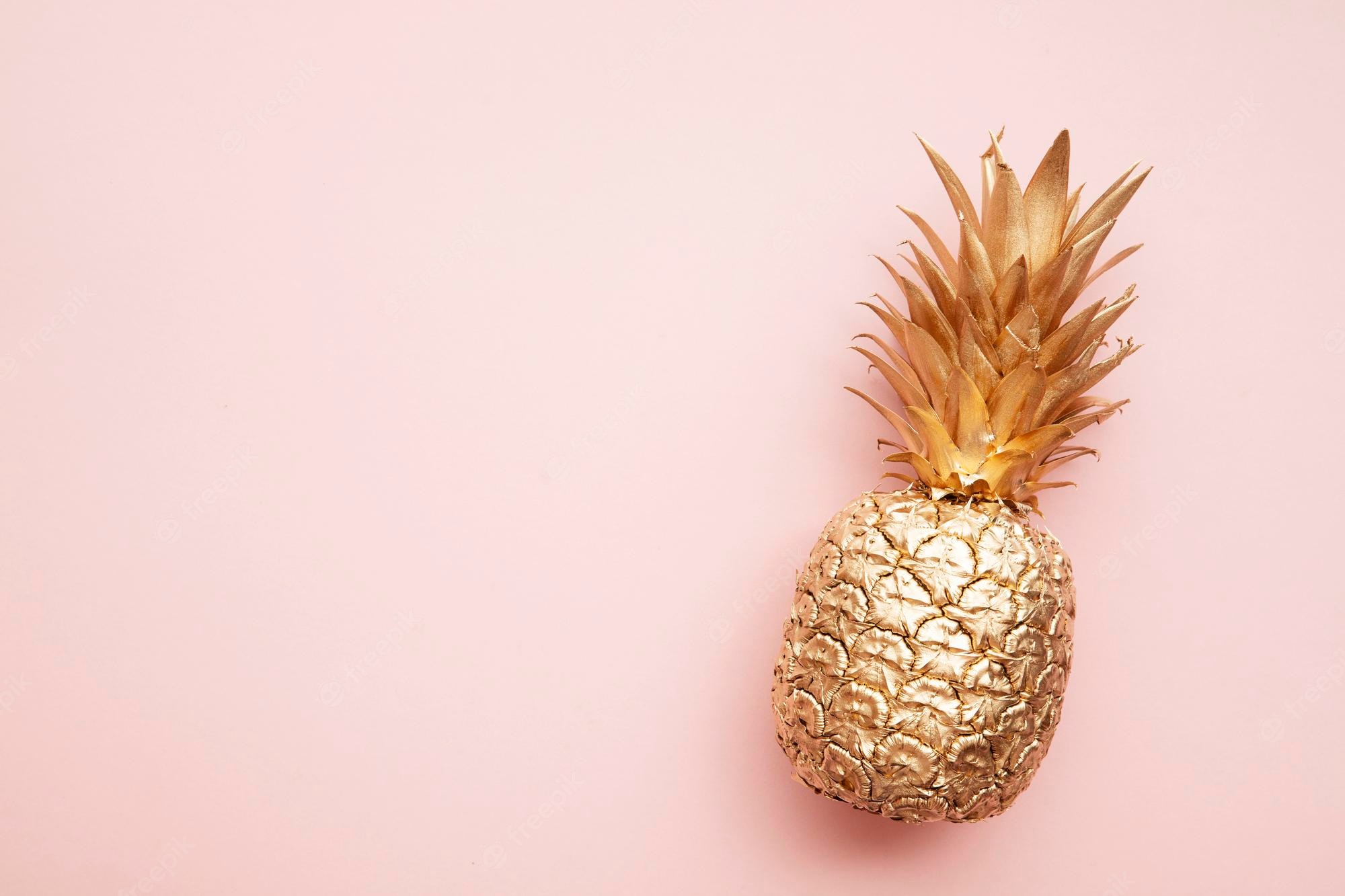 Pink Gold Pineapple Wallpapers