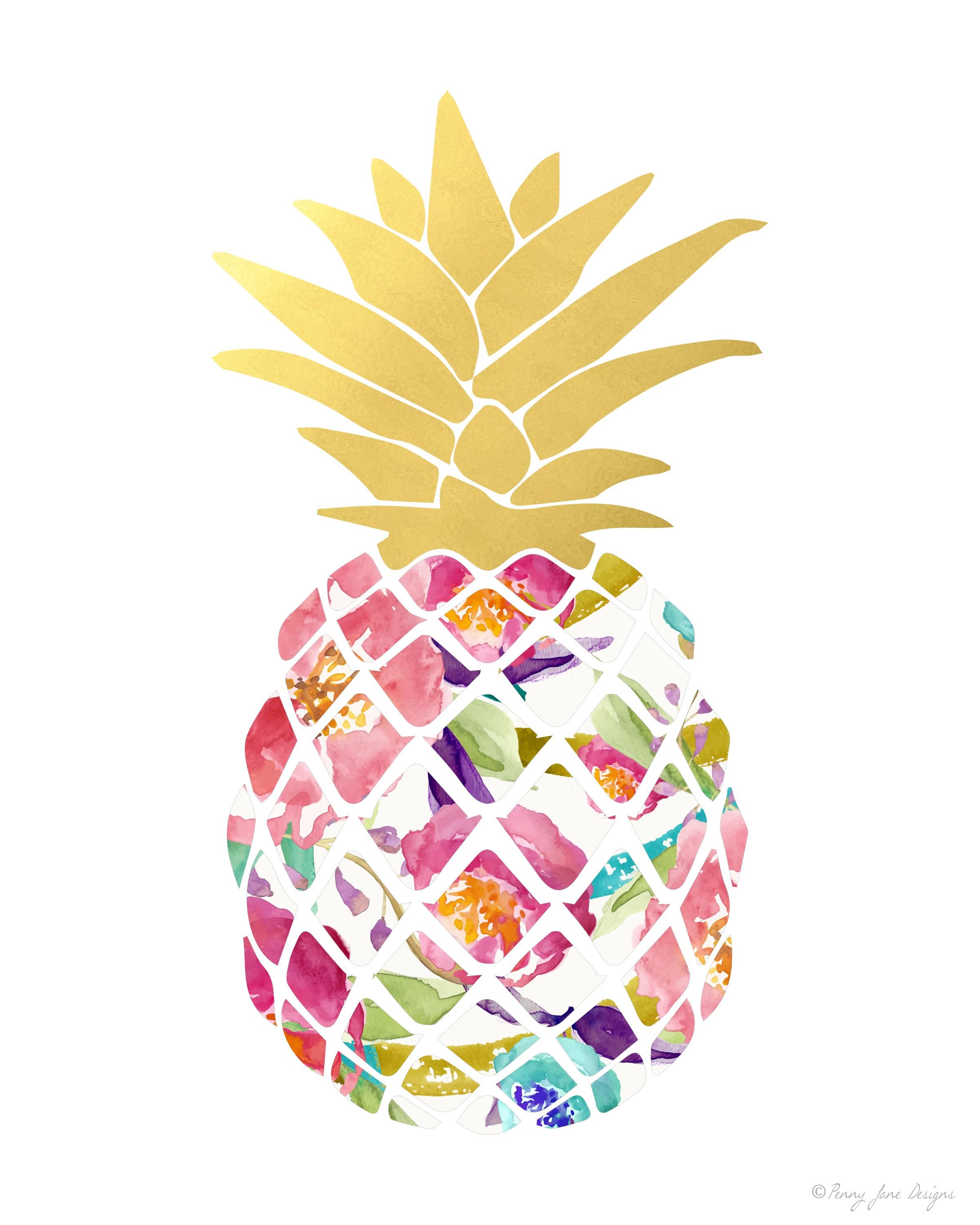 Pink Gold Pineapple Wallpapers