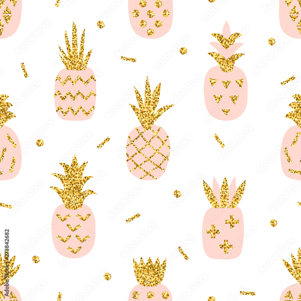 Pink Gold Pineapple Wallpapers