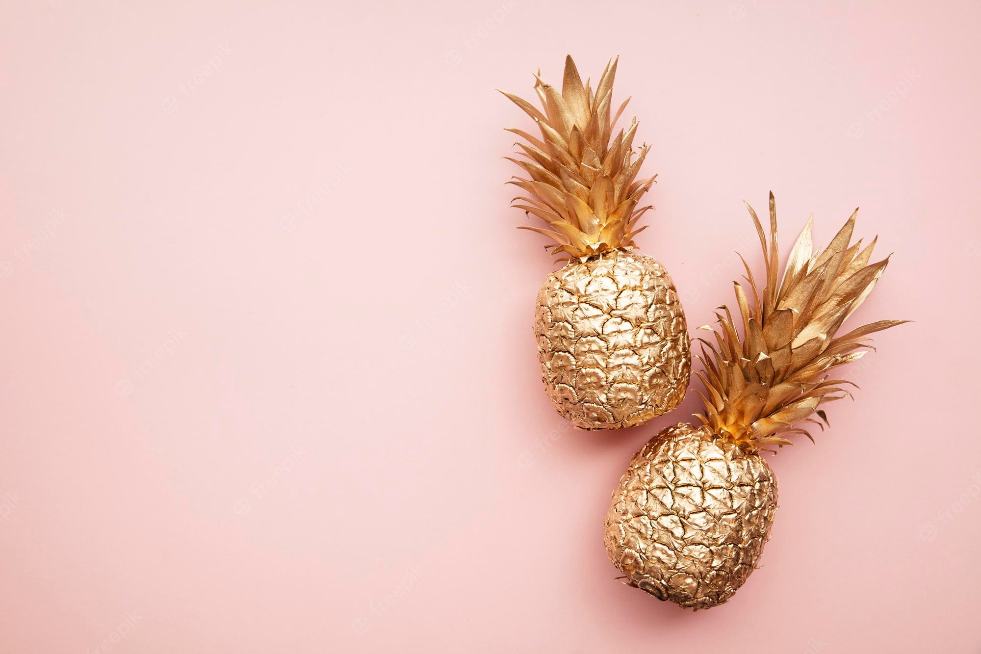 Pink Gold Pineapple Wallpapers