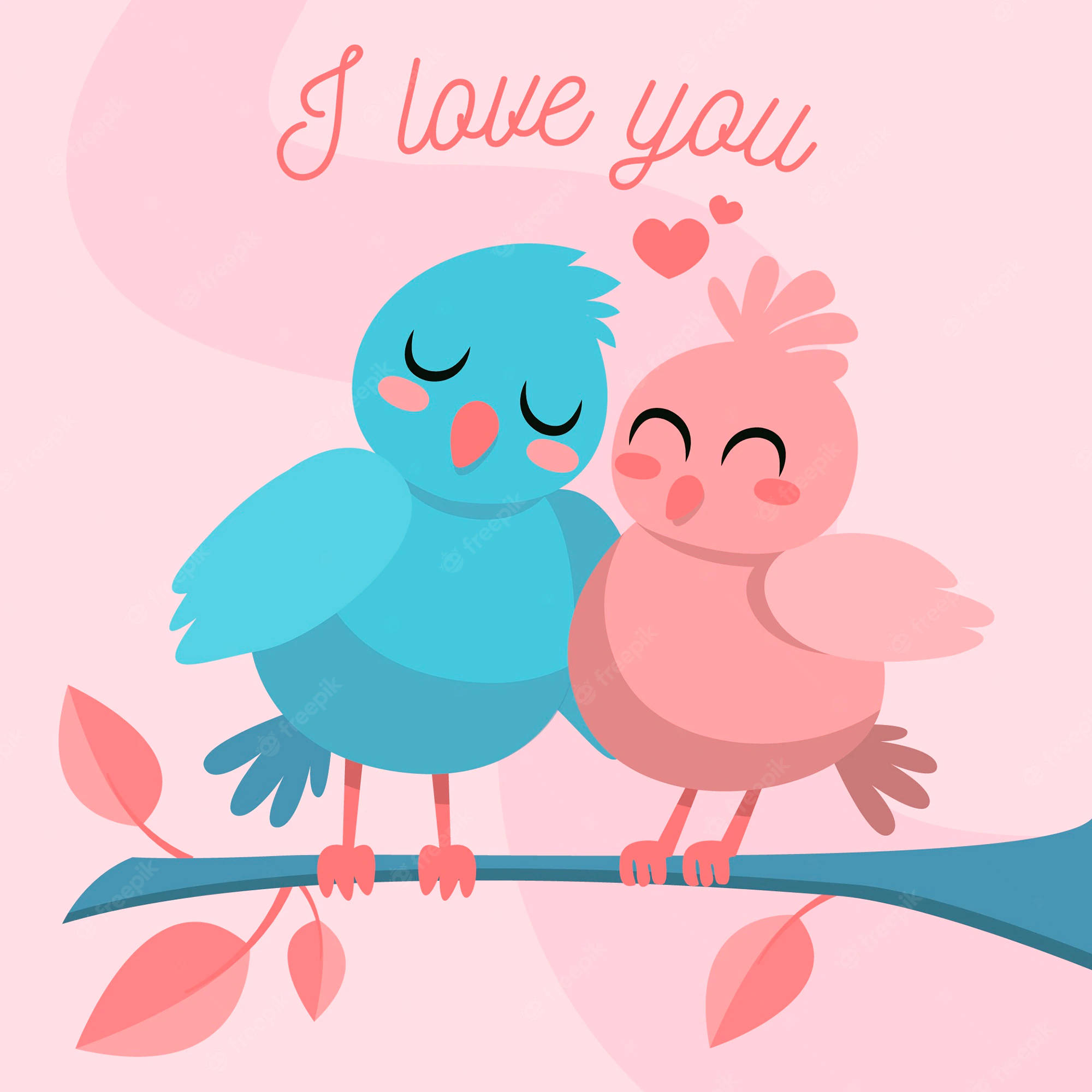 Pink Love Birds Wallpapers