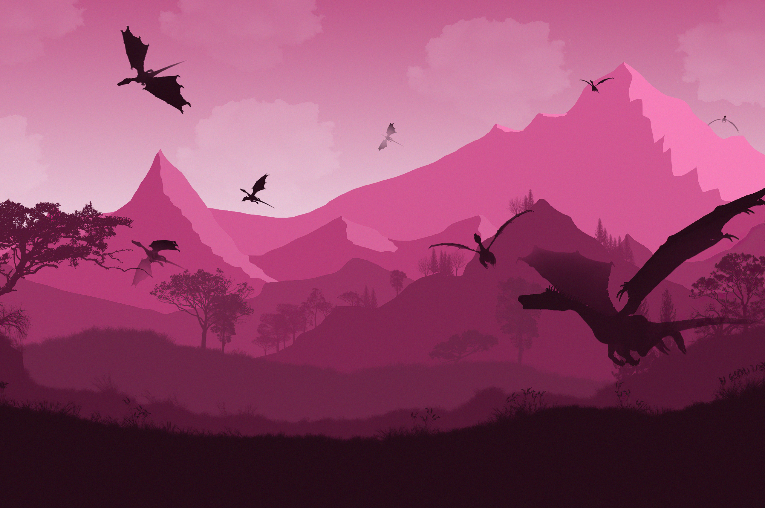 Pink Mountains Wallpapers