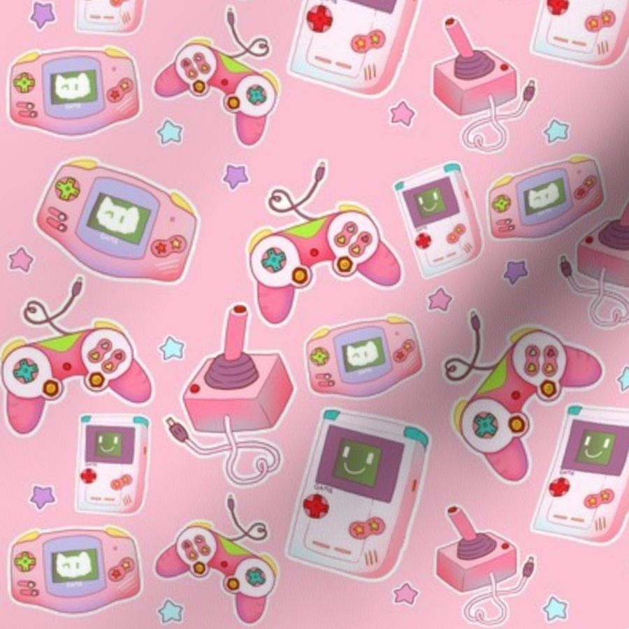 Pink Retro Gamer Girl Aesthetic Wallpapers