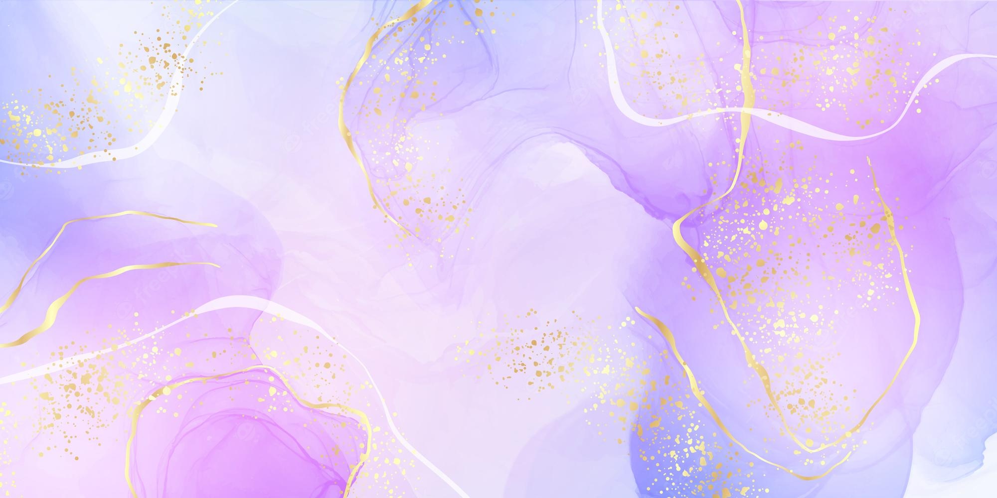 Purple And Gold Marble Background