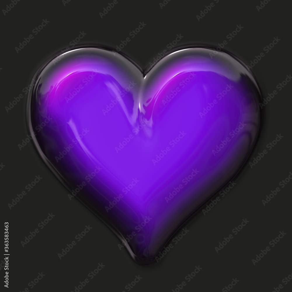 Purple Heart Black Background