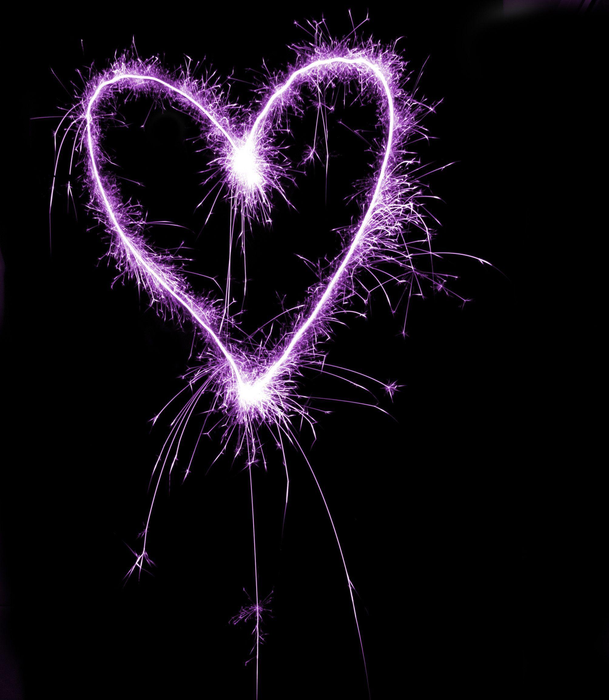 Purple Heart Black Background