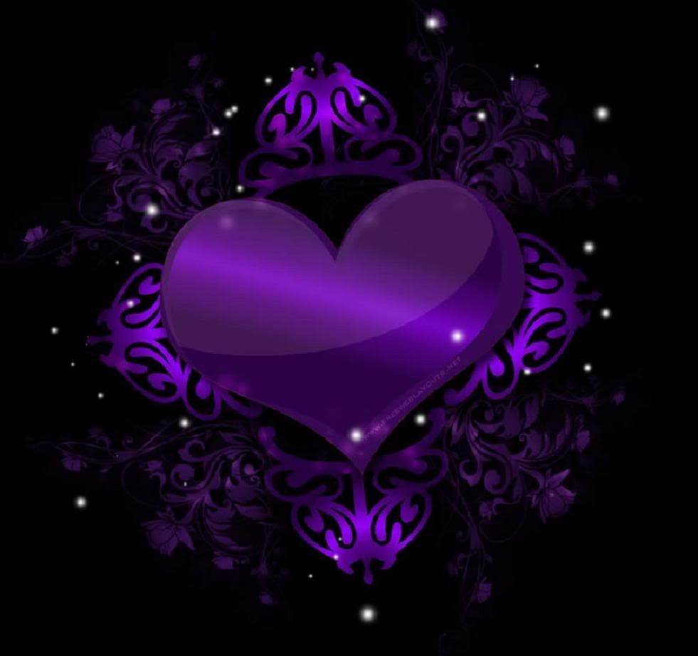 Purple Heart Black Background