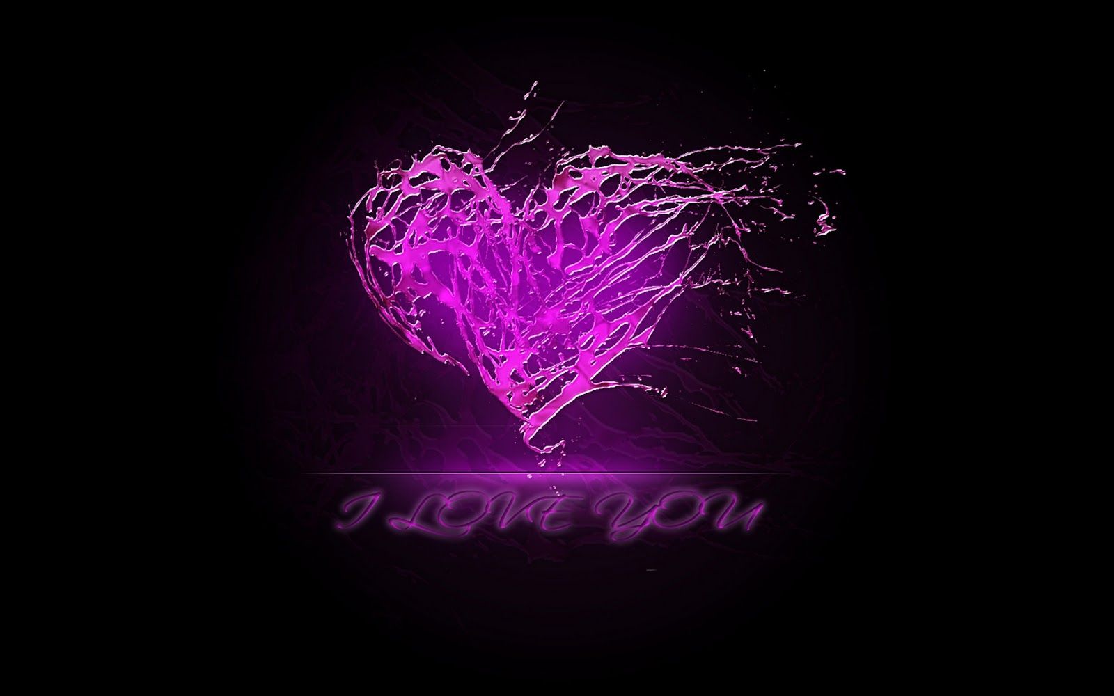 Purple Heart Black Background