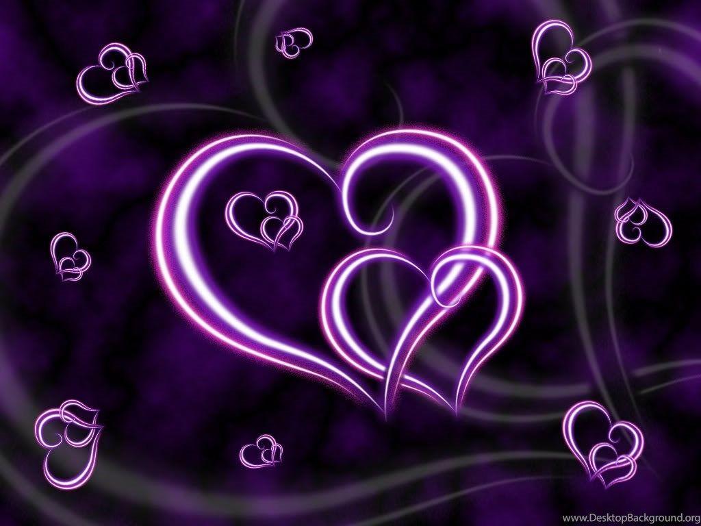 Purple Heart Black Background