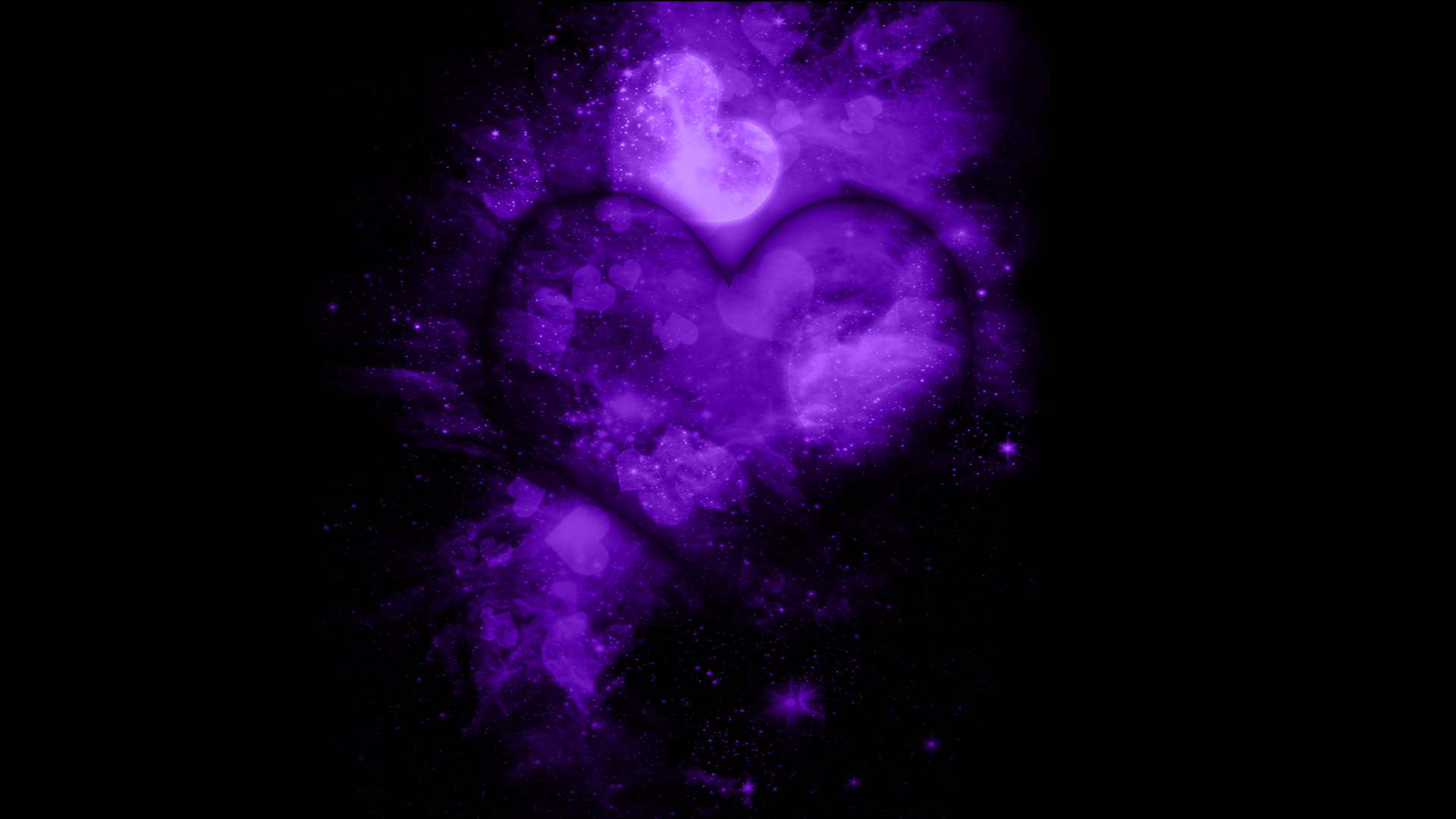 Purple Heart Black Background