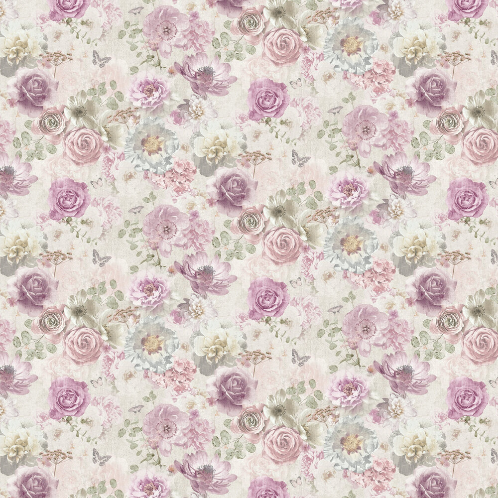 Purple Vintage Floral Background