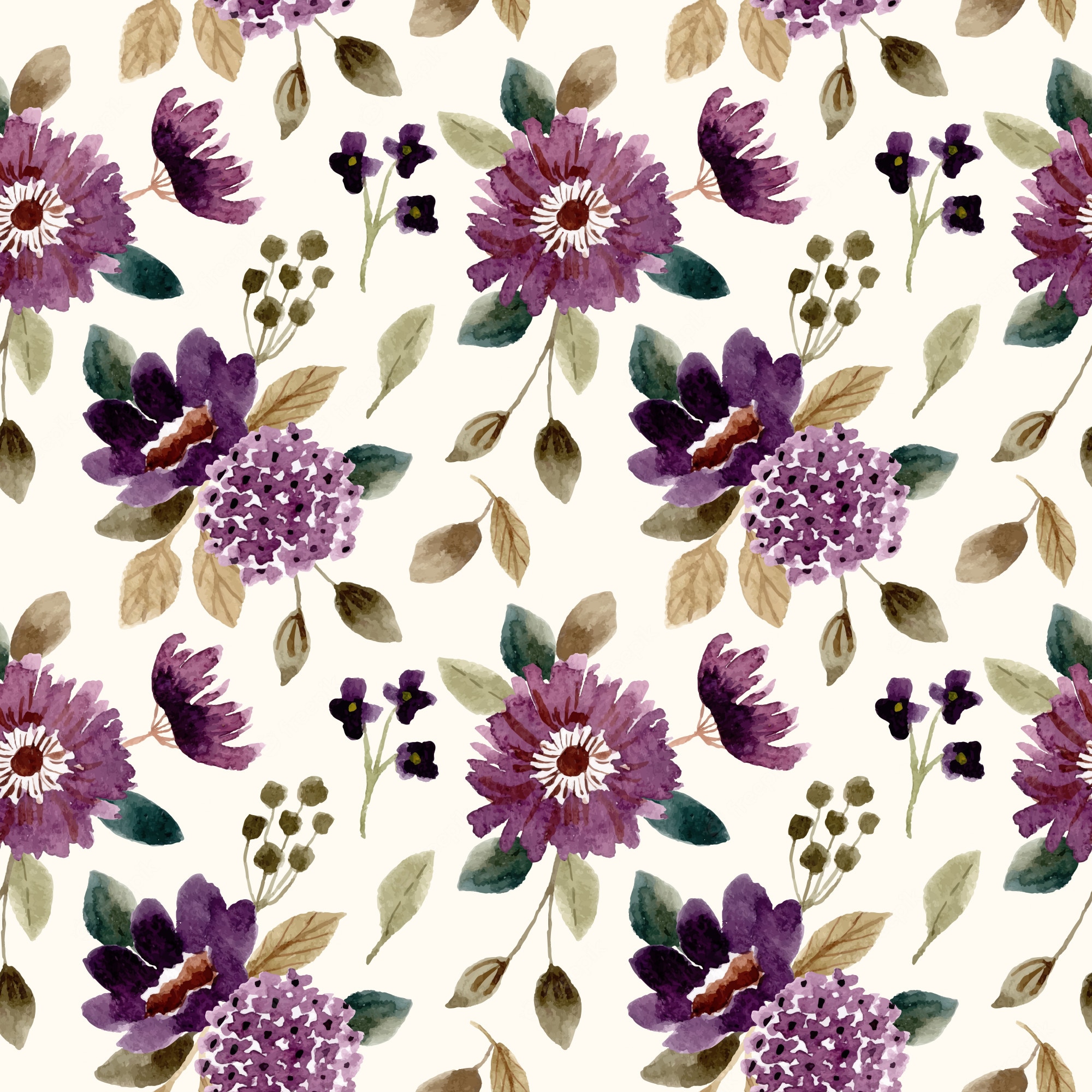 Purple Vintage Floral Background