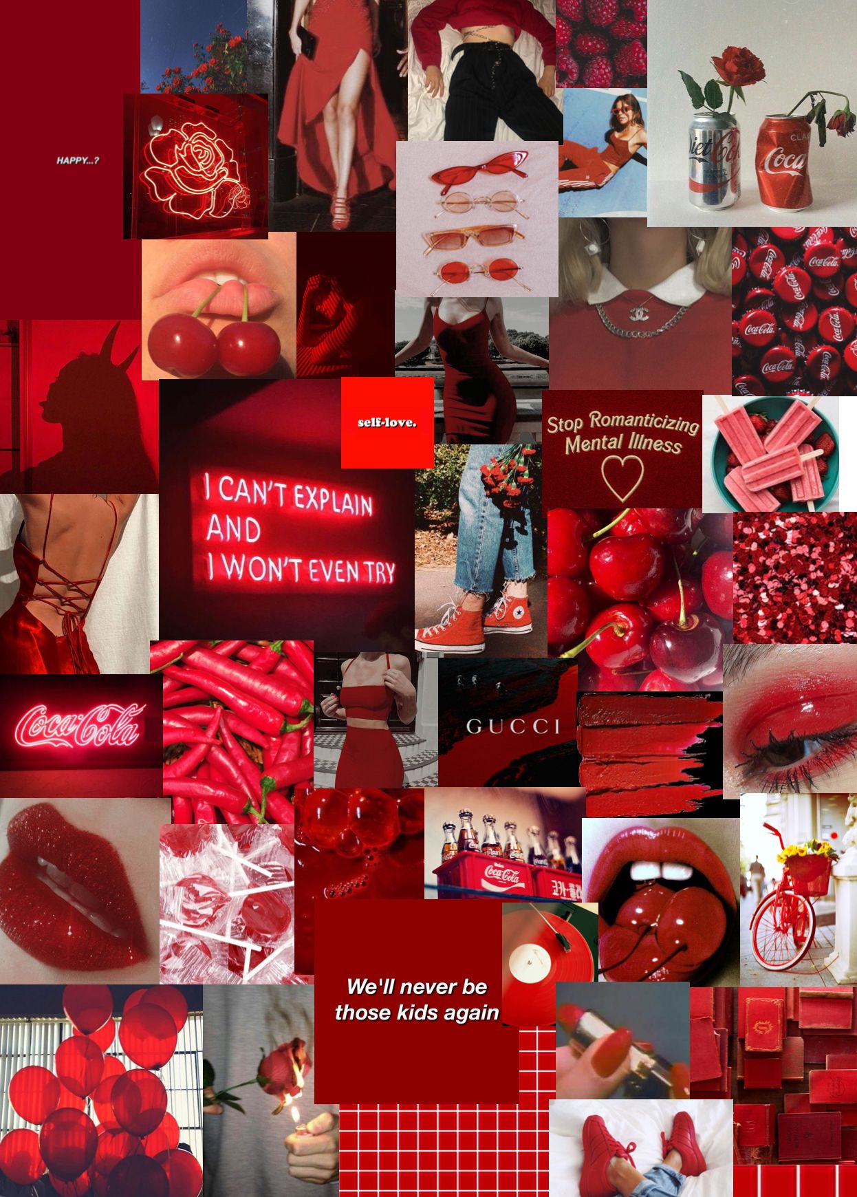 Red Aesthetic Collage Wallpapers