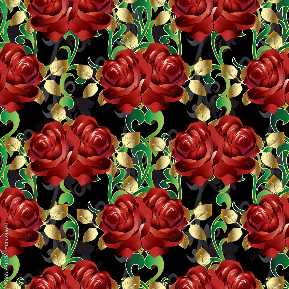 Red And Black Floral Wallpapers