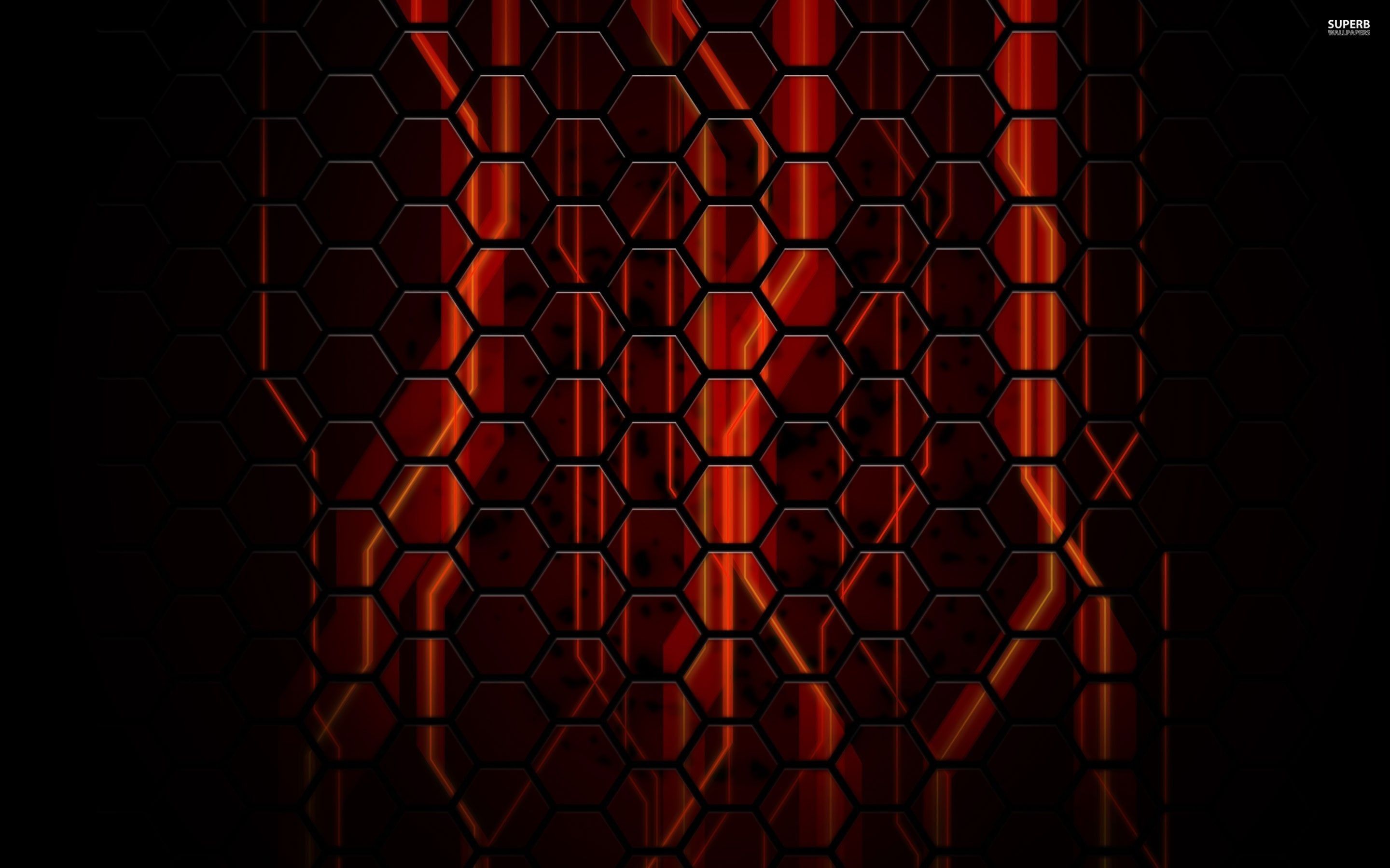 Red And Black Hexagon Wallpapers