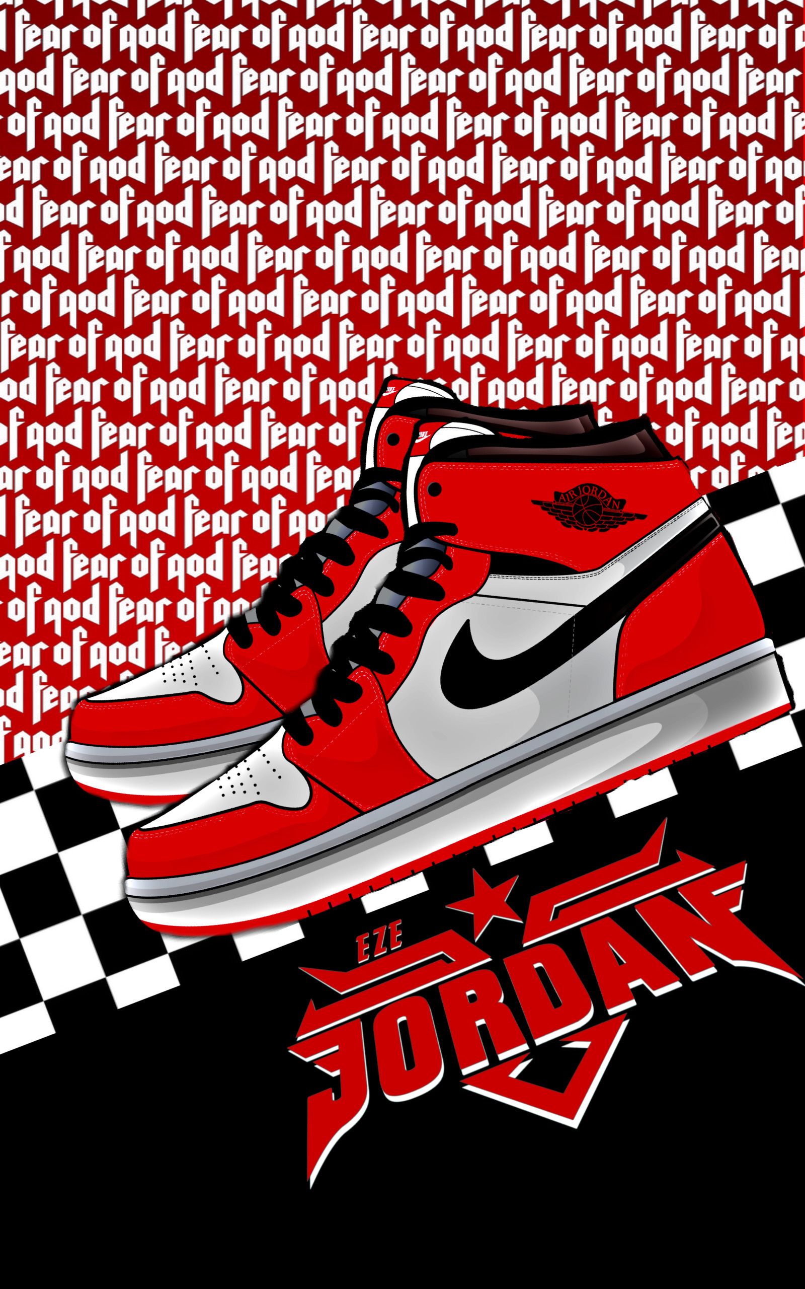 Red And White Jordan Shoes Wallpapers