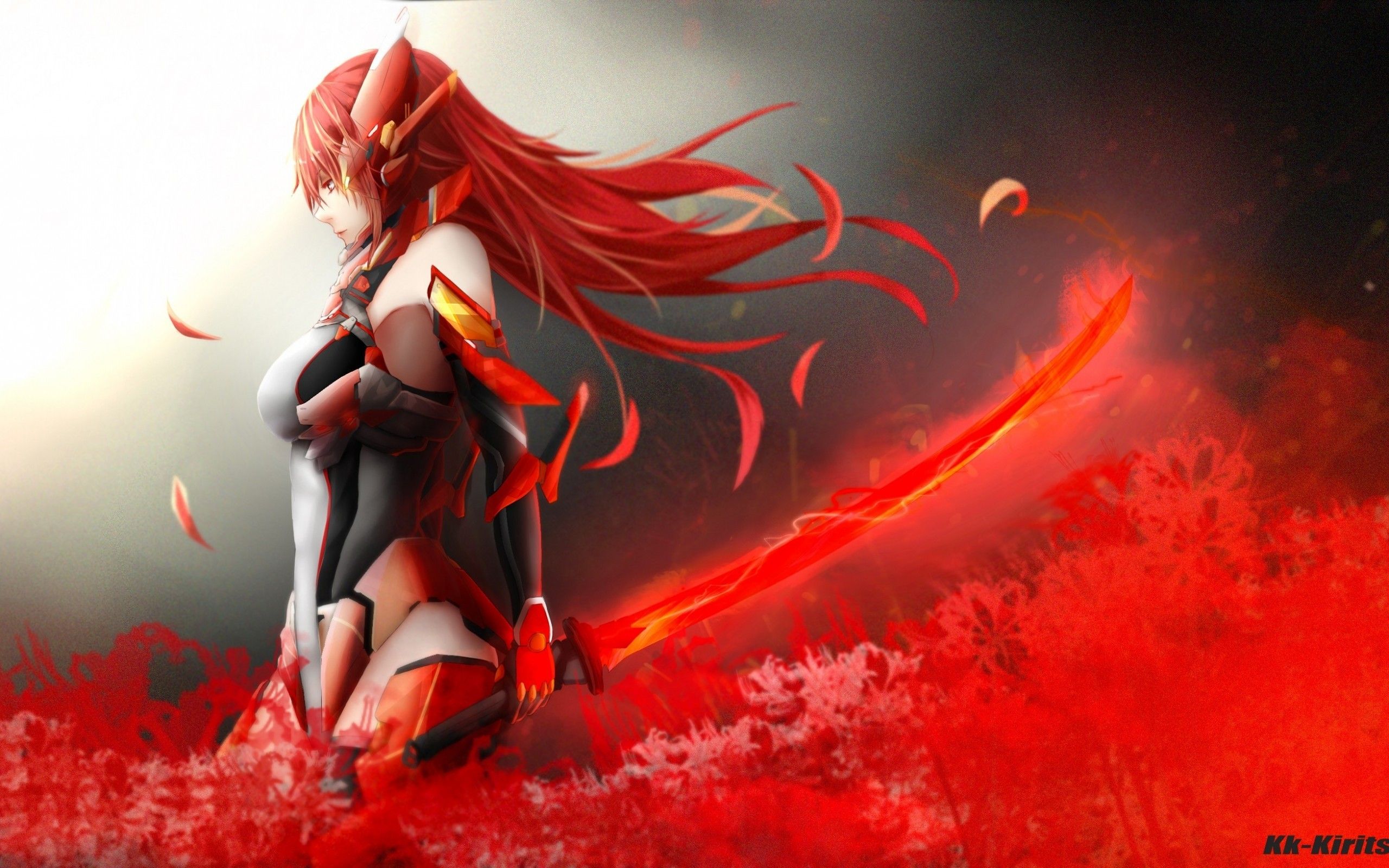 Red Anime Girl 4K Wallpapers