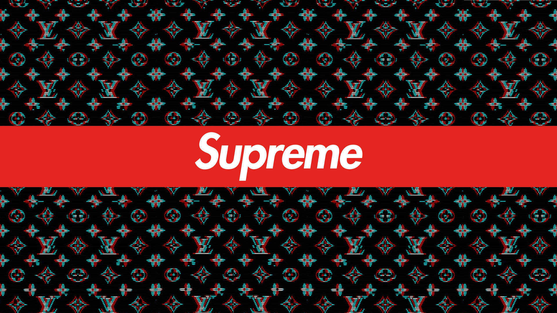 Red Louis Vuitton Supreme Wallpapers