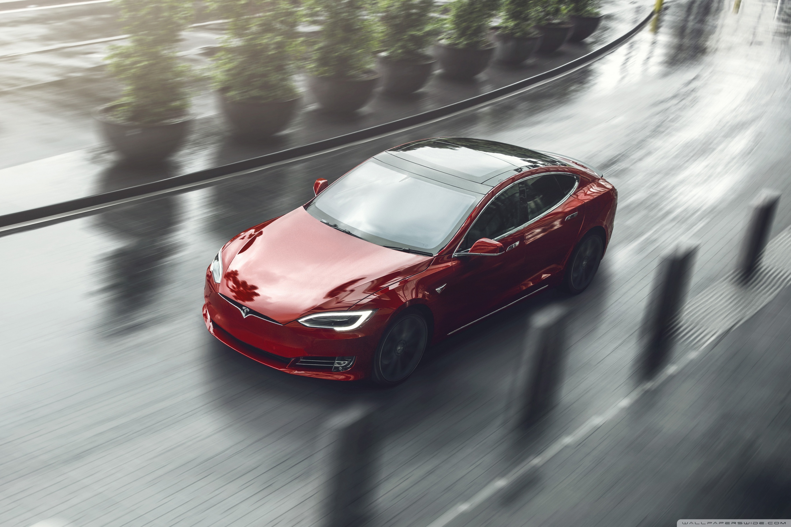 Red Tesla Model X Wallpapers