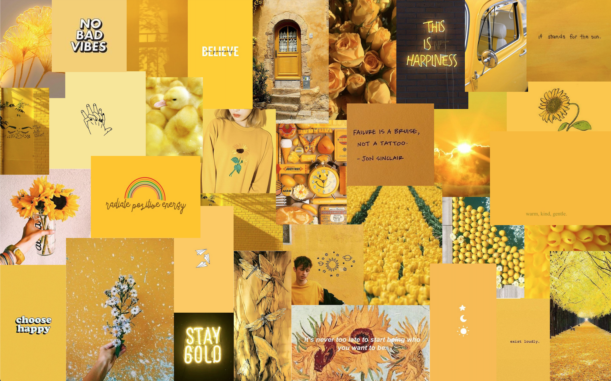 Yellow Aesthetic Collage Wallpapers