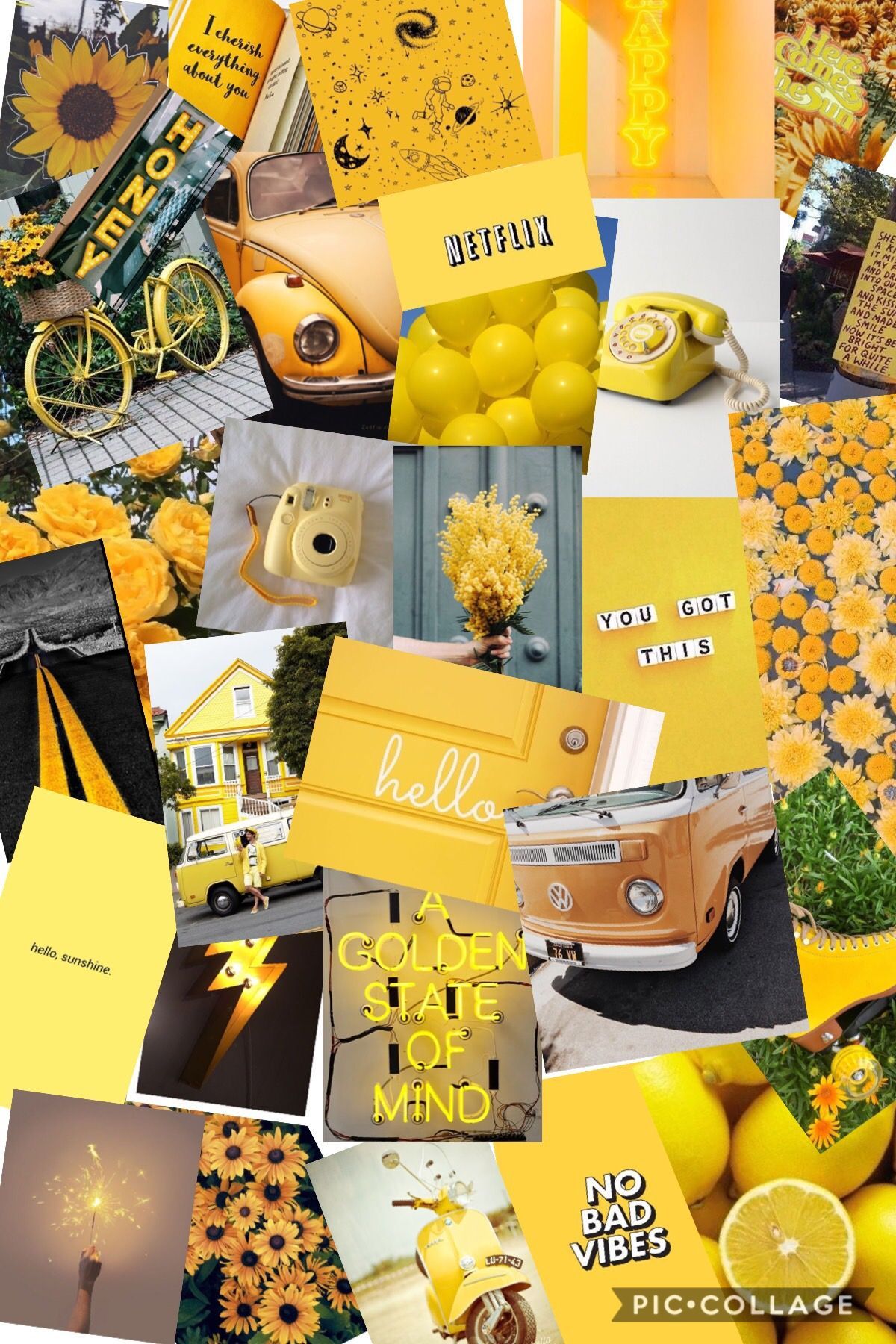 Yellow Aesthetic Collage Wallpapers