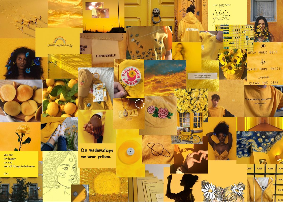 Yellow Aesthetic Collage Wallpapers