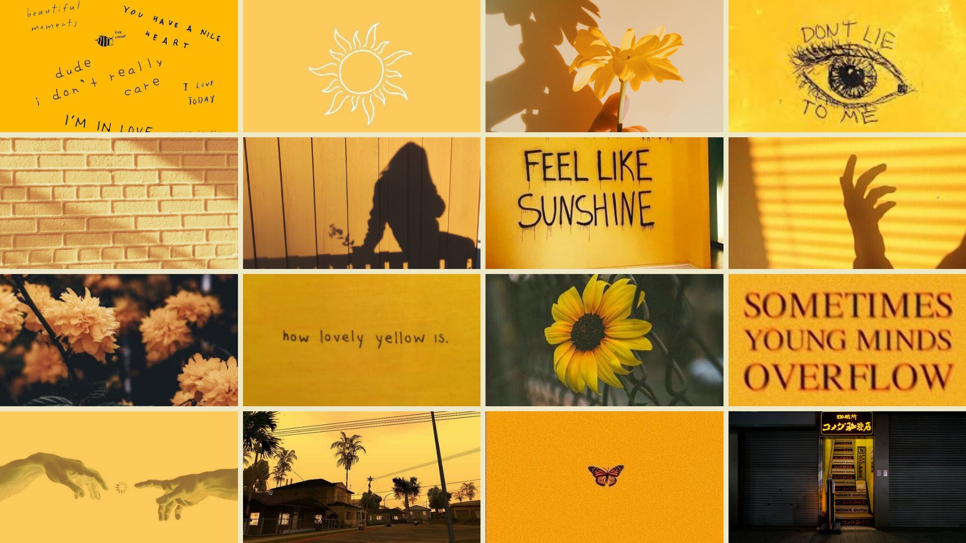 Yellow Aesthetic Collage Wallpapers